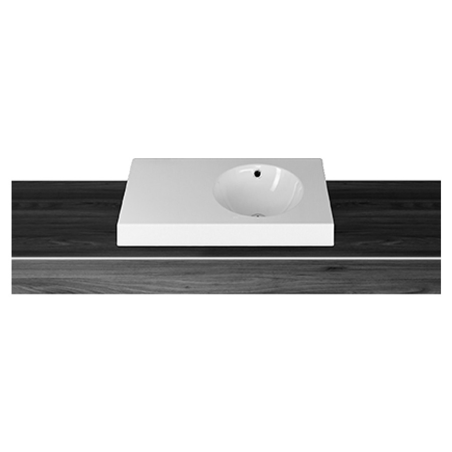 Lavabo à poser ORBIS VARIO
44-110 x 45 x 8 cm, acier
avec trop-plein, sans tablette
de robinetterie, lavabo à
droite, MESURES EXACTES
SELON PRISE DE MESURE