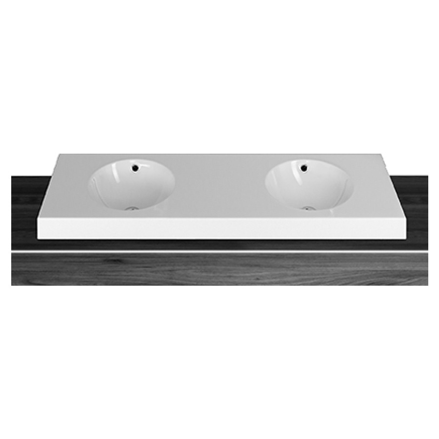 Lavabo à poser ORBIS VARIO
116-150 x 45 x 8 cm, acier
avec trop-plein, sans tablette
de robinetterie, 2 lavabos
MESURES EXACTES SELON
PRISE DE MESURE