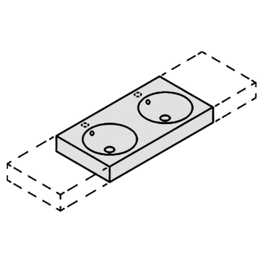 Lavabo ORBIS VARIO
116-145 x 50 x 12,5 cm, acier
avec trop-plein, avec tablette
de robinetterie, 2 lavabos
MESURES EXACTES SELON
PRISE DE MESURE