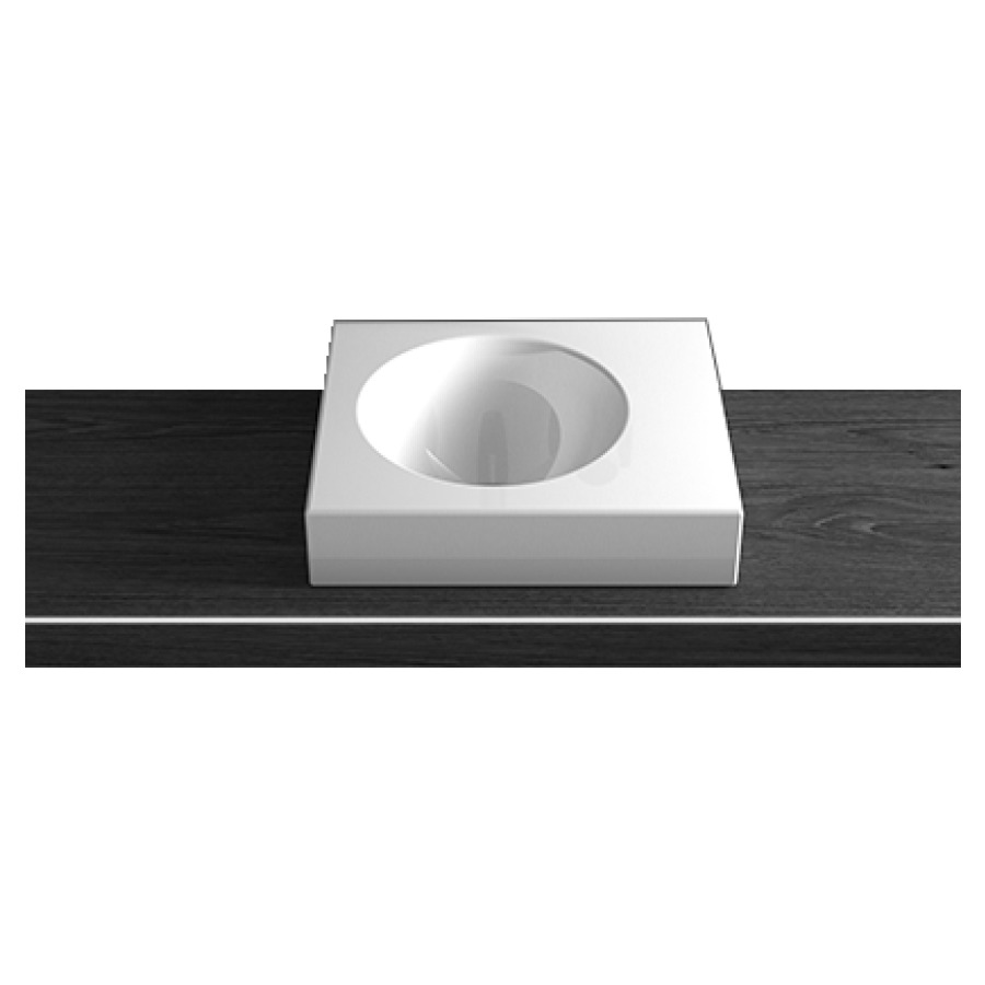 Lavabo à poser ORBIS MINI
35 x 30 x 8 cm, acier
sans trop-plein, lavabo à
gauche