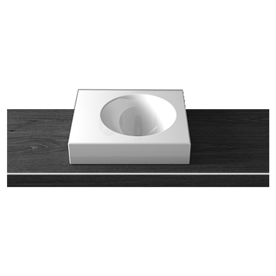 Lavabo à poser ORBIS MINI
35 x 30 x 8 cm, acier
sans trop-plein, lavabo à
droite