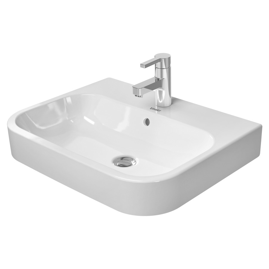 Lavabo à poser HAPPY D.2
60 x 46 cm, céramique
avec trop-plein
matériel de fixation