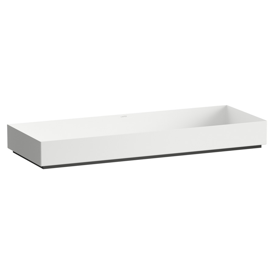 Lavabo à poser METAPHOR
100 x 37,5 cm
acier vitrifié, vidage avec
cache, sans trop-plein
matériel de fixation