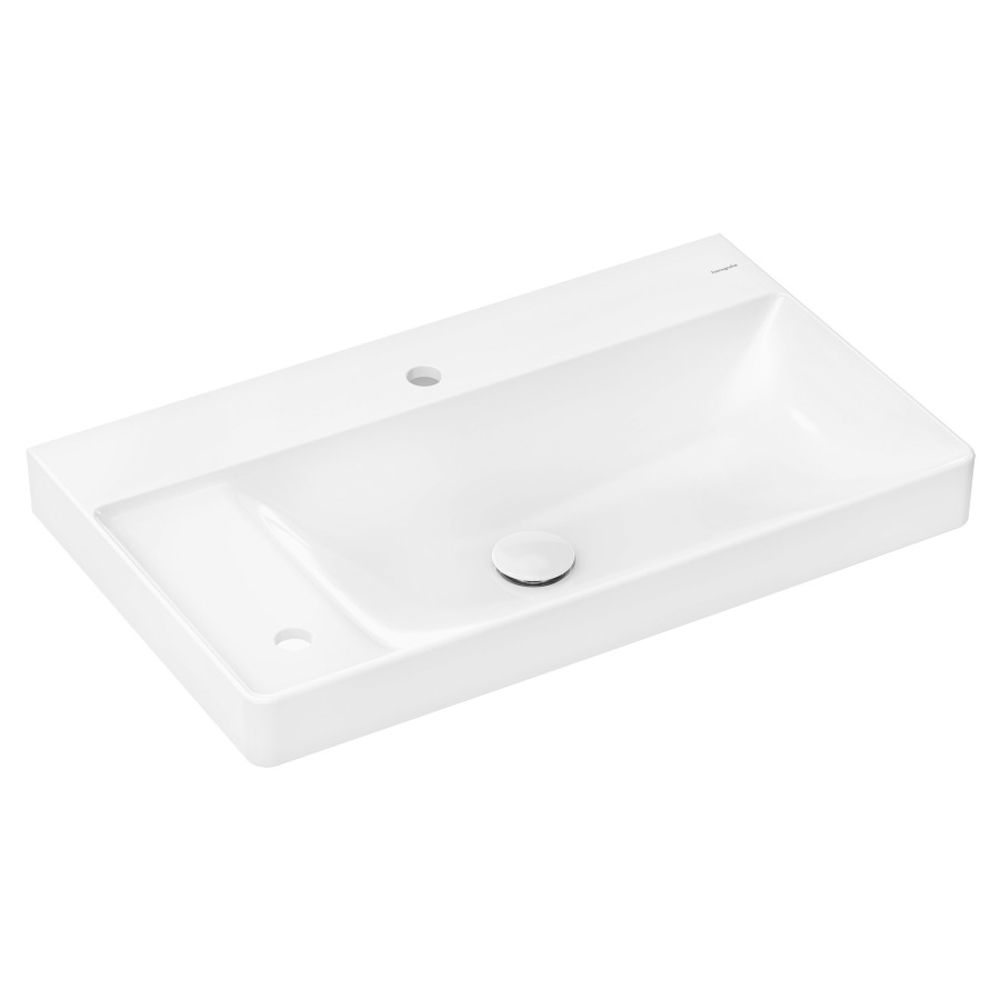 Lavabo XELU Q
80 x 48 x 8 cm
céramique, sans trop-plein
SmartClean, tablette à gauche
avec garniture d'écoulement
non verrouillable, adapté au
soubassement 243 039