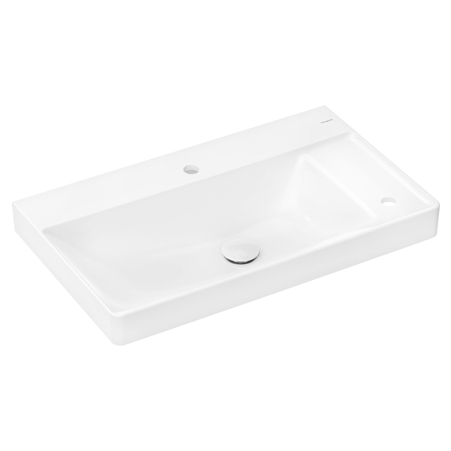Lavabo XELU Q
80 x 48 x 8 cm
céramique, sans trop-plein
SmartClean, tablette à droite
avec garniture d'écoulement
non verrouillable, adapté au
soubassement 243 039