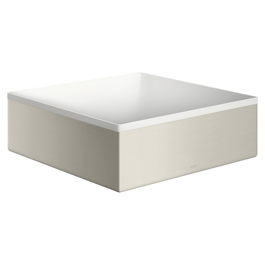 Lavabo à poser SUITE
28,5 x 28,5 cm, H 9,5 cm
SolidSurface, sans trop-plein