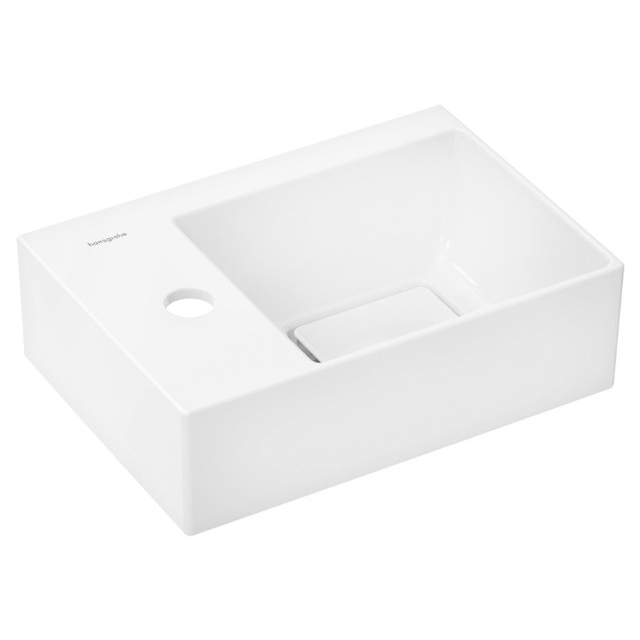 Lave-mains XEVOLOS E
36 x 25 x 11 cm
céramique, sans trop-plein
SmartClean, avec garniture
d'écoulement non verrouillable
adapté au soubassement 243 005