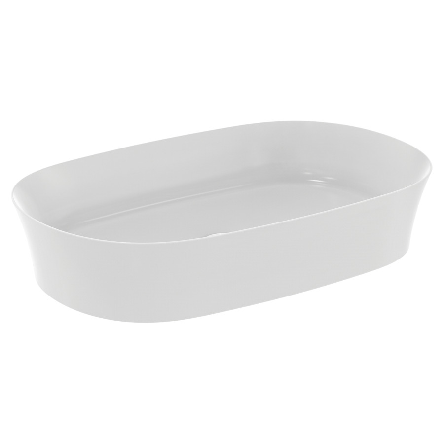 Lavabo à poser IPALYSS ovale
60 x 12 x 38 cm, céramique
sans trop-plein, avec
matériel de fixation
(lavabos à poser colorés avec
vidage non obturable coloré
vidage non obturable blanc
853 192 doit être commandée
séparément)