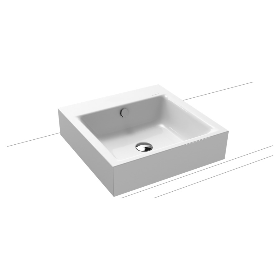 Lavabo à poser PURO
46 x 46 x 12 cm, acier
avec garniture de trop-plein
noir mat et isolation phonique
émaillé des deux côtés