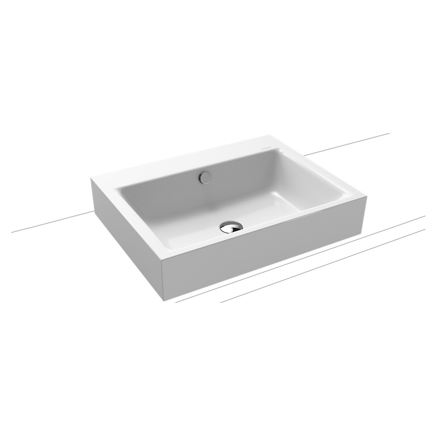 Lavabo à poser PURO
60 x 46 x 12 cm, acier
avec garniture de trop-plein
noir mat et isolation phonique
émaillé des deux côtés