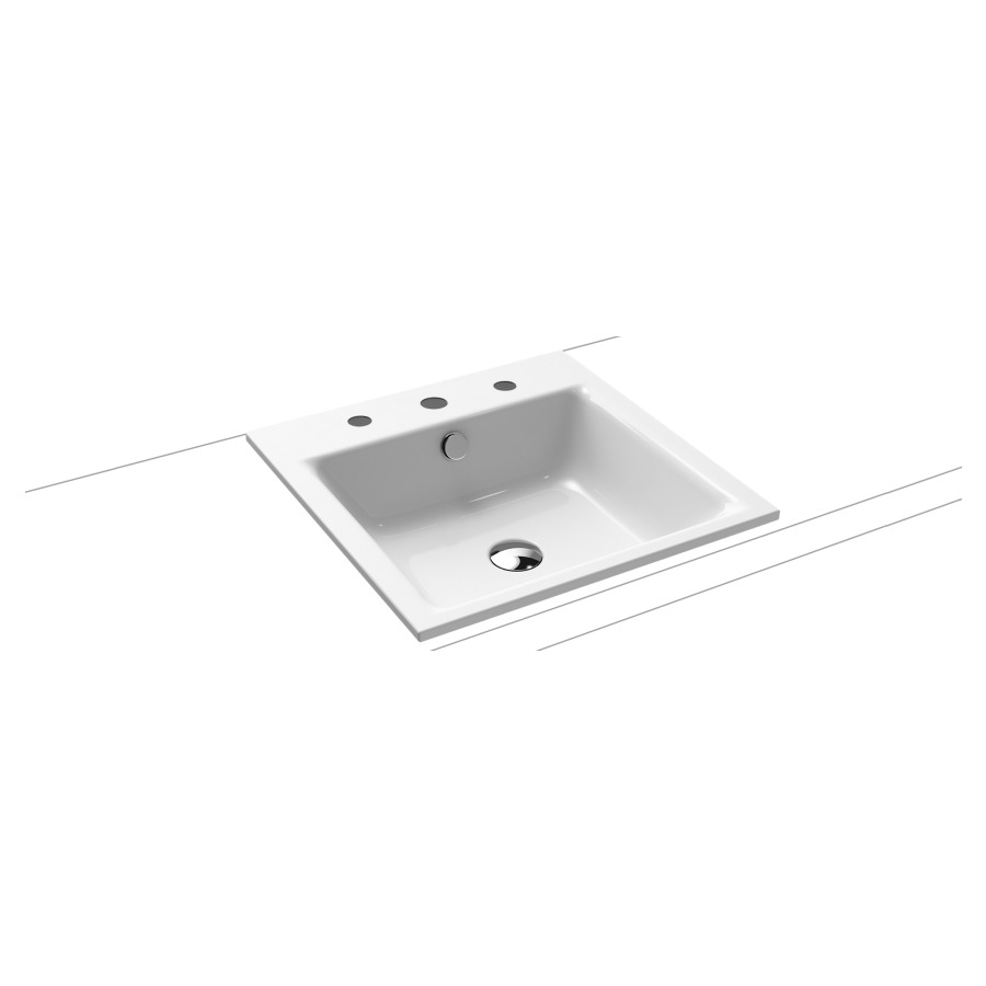 Lavabo à poser PURO
46 x 46 x 4 cm, acier
avec garniture de trop-plein
noir mat et isolation phonique
émaillé des deux côtés
