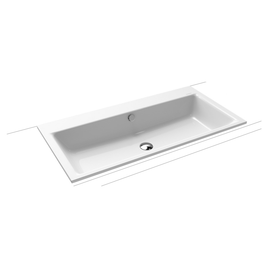 Lavabo à poser PURO
90 x 46 x 4 cm, acier
avec garniture de trop-plein
noir mat et isolation phonique
émaillé des deux côtés