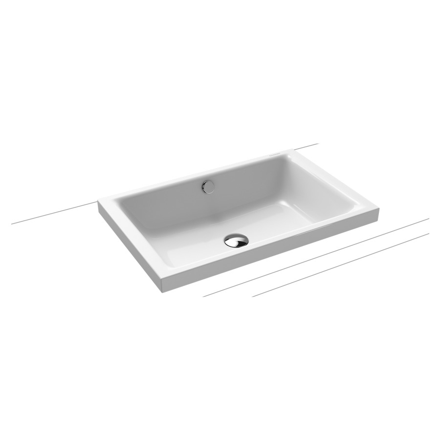 Lavabo à poser PURO S
60 x 38,5 x 4 cm, acier
avec garniture de trop-plein
noir mat et isolation phonique
émaillé des deux côtés