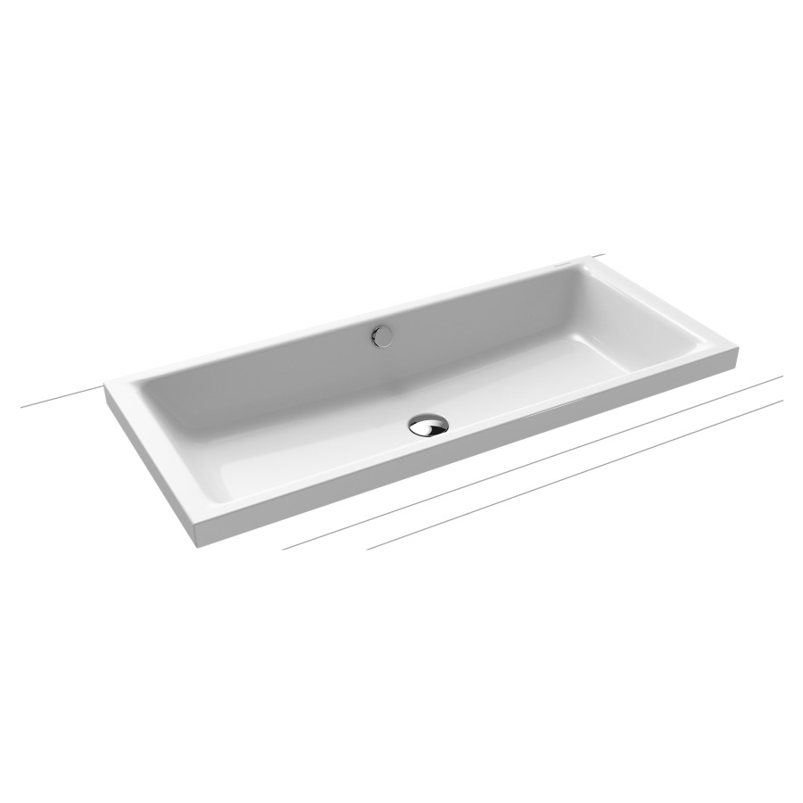 Lavabo à poser PURO S
90 x 38,5 x 4 cm, acier
avec garniture de trop-plein
noir mat et isolation phonique
émaillé des deux côtés