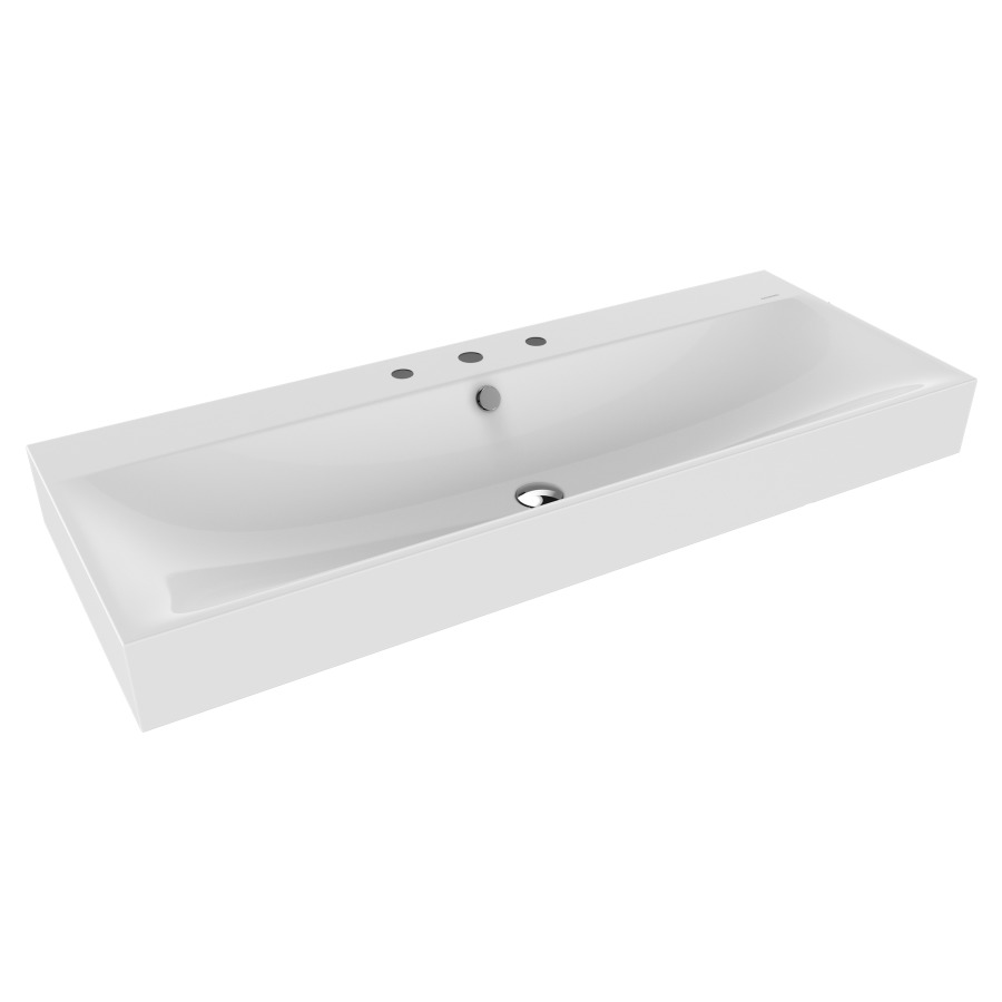 Lavabo SILENIO
120 x 46 x 12 cm, acier
avec garniture de trop-plein
noir mat et isolation phonique
émaillé des deux côtés