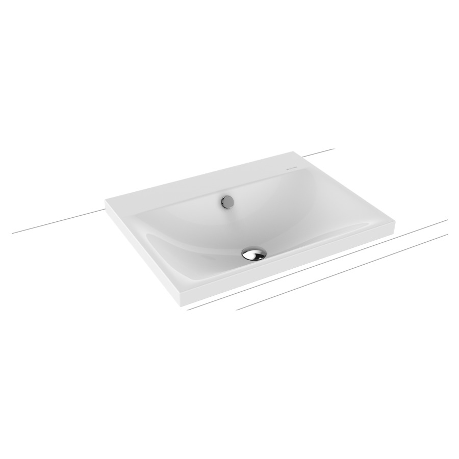 Lavabo à poser SILENIO
60 x 46 x 4 cm, acier
avec garniture de trop-plein
noir mat et isolation phonique
émaillé des deux côtés