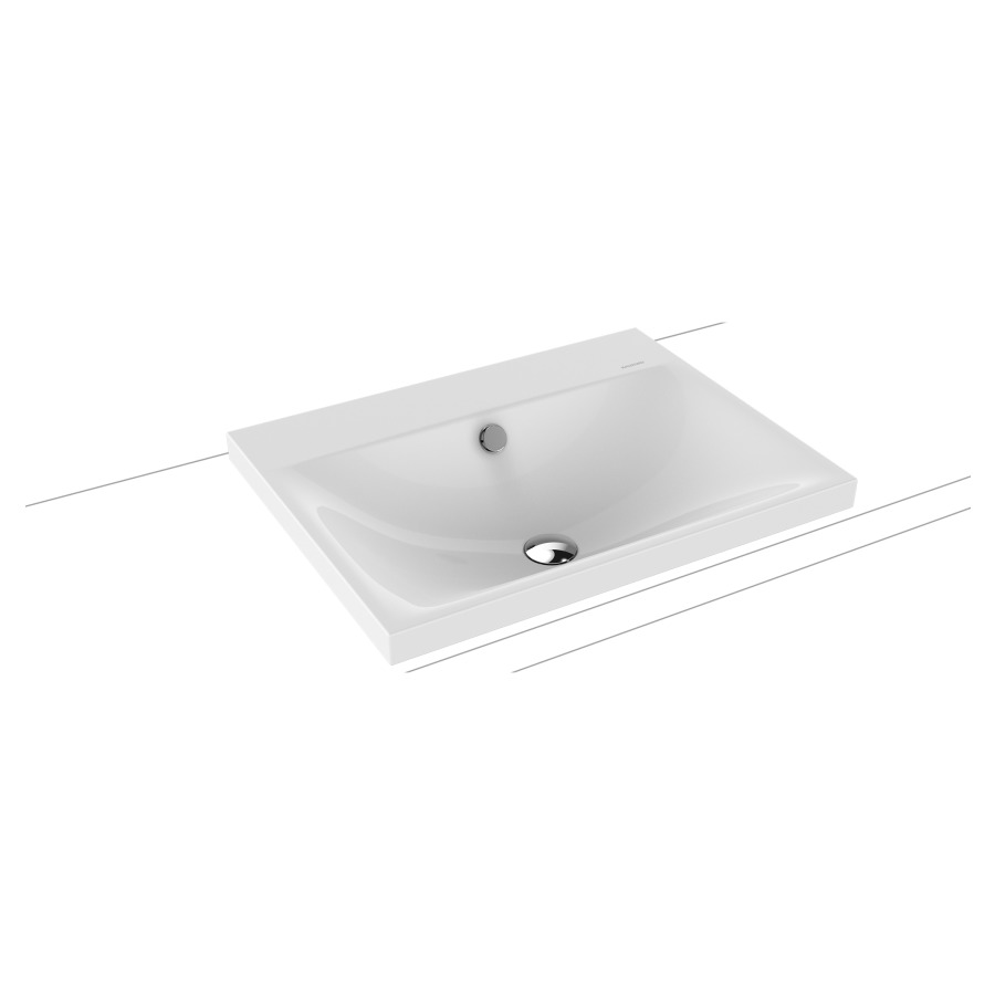 Lavabo à poser SILENIO
60 x 46 x 4 cm, acier
avec garniture de trop-plein
noir mat et isolation phonique
émaillé des deux côtés