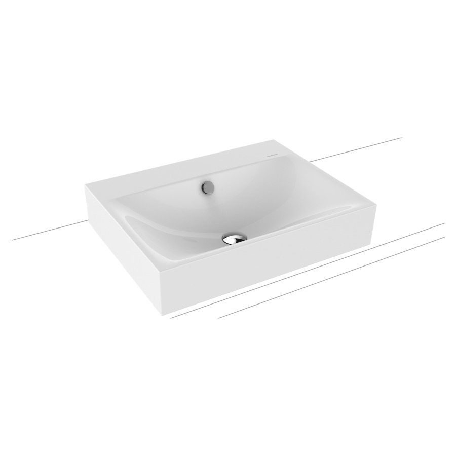Lavabo à poser SILENIO
60 x 46 x 12 cm, acier
avec garniture de trop-plein
noir mat et isolation phonique
émaillé des deux côtés