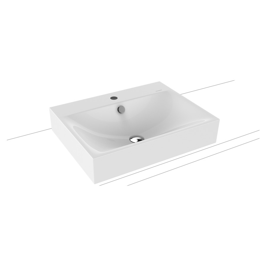 Lavabo à poser SILENIO
60 x 46 x 12 cm, acier
avec garniture de trop-plein
noir mat et isolation phonique
émaillé des deux côtés