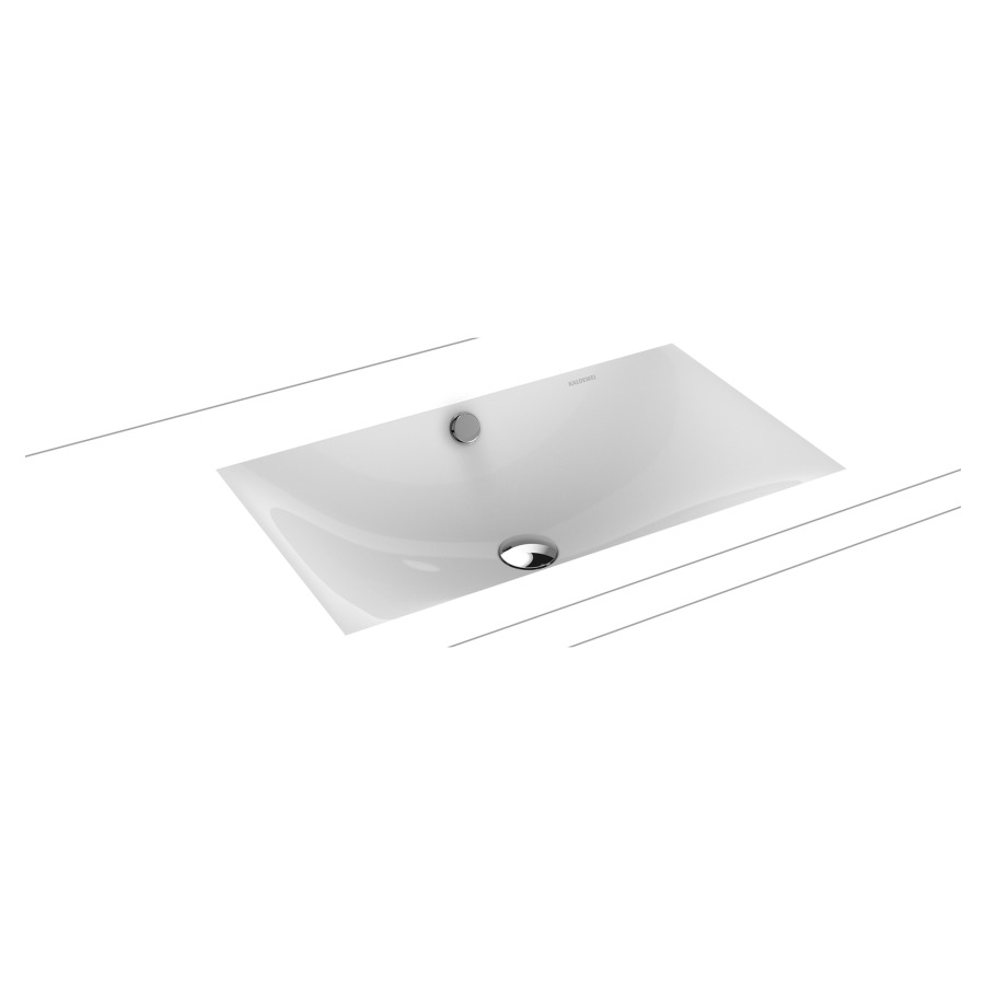 Lavabo à encastrer SILENIO
63,4 x 39,1 cm, acier
avec garniture de trop-plein
noir mat et isolation phonique
émaillé des deux côtés