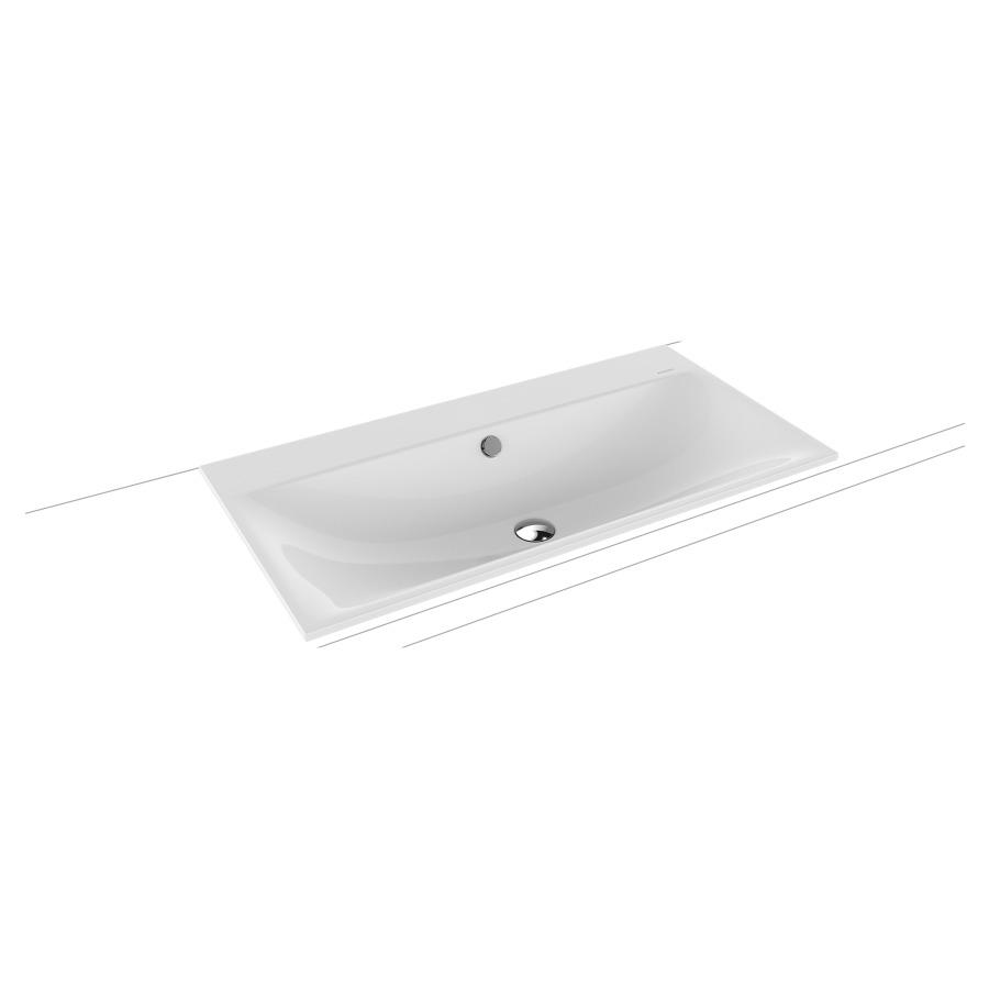 Lavabo à encastrer SILENIO
90 x 46 x 1,4 cm, acier
avec garniture de trop-plein
noir mat et isolation phonique
émaillé des deux côtés