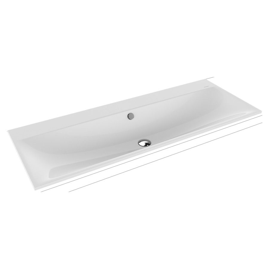 Lavabo à encastrer SILENIO
120 x 46 x 1,4 cm, acier
avec garniture de trop-plein
noir mat et isolation phonique
émaillé des deux côtés