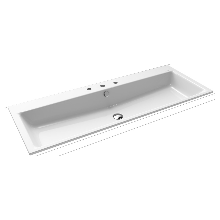 Lavabo à encastrer PURO
120 x 46 x 1,4 cm, acier
avec garniture de trop-plein
noir mat et isolation phonique
émaillé des deux côtés