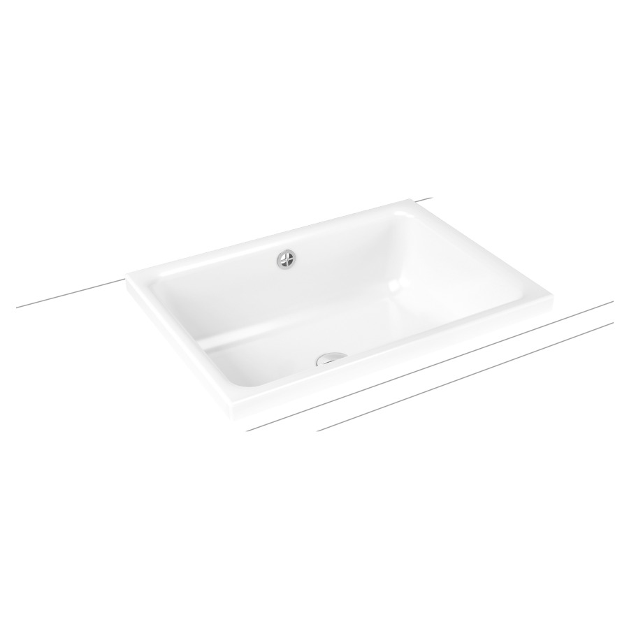 Lavabo à poser CAYONO S
58 x 41,5 x 3 cm, acier
avec garniture de trop-plein
noir mat et isolation phonique
émaillé d'un côté