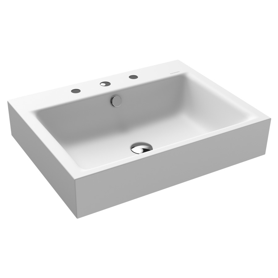 Lavabo PURO
60 x 46 x 12 cm, acier
avec garniture de trop-plein
blanc et isolation phonique
émaillé des deux côtés