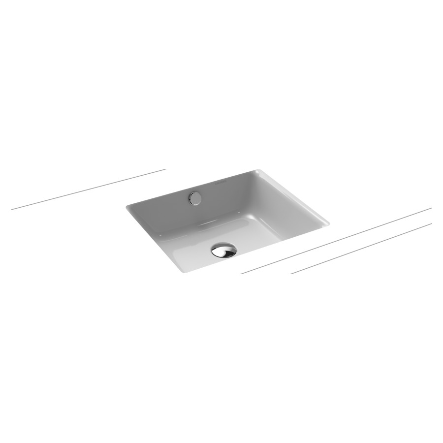 Lavabo à encastrer PURO
46 x 38,5 cm, acier
avec garniture de trop-plein
blanc et isolation phonique
émaillé des deux côtés
