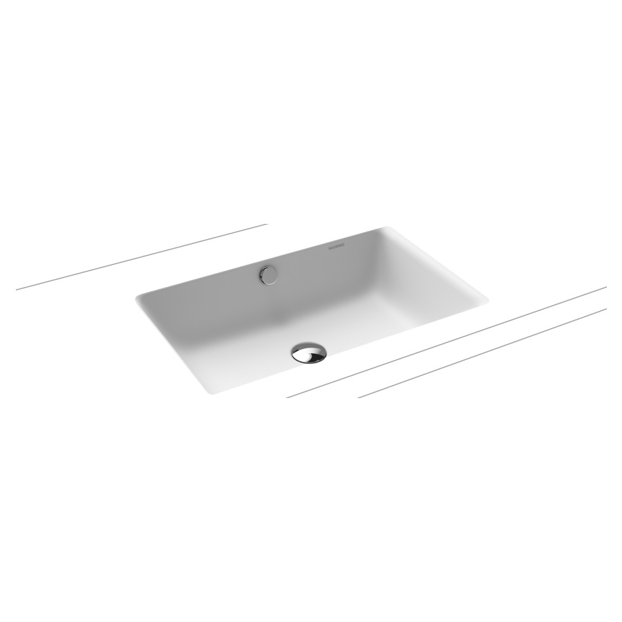 Lavabo à encastrer PURO
60 x 38,5 cm, acier
avec garniture de trop-plein
blanc et isolation phonique
émaillé des deux côtés