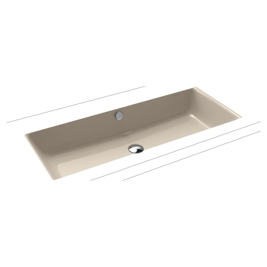 Lavabo à encastrer PURO
90 x 38,5 cm, acier
avec garniture de trop-plein
blanc et isolation phonique
émaillé des deux côtés