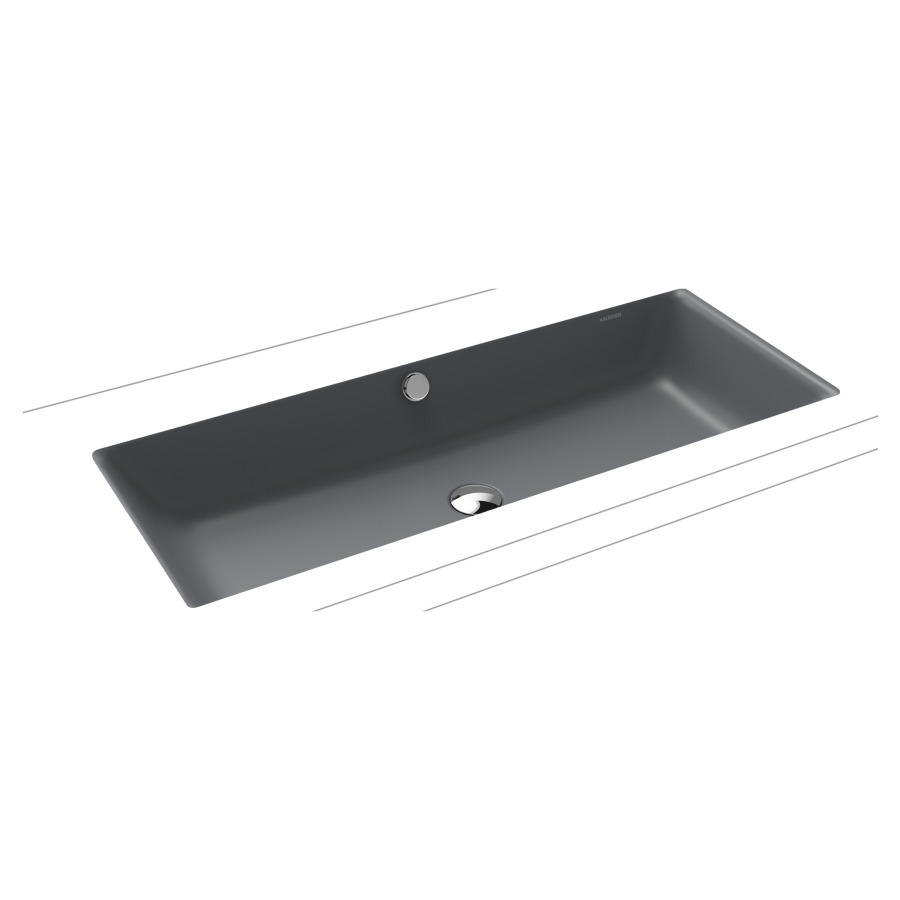 Lavabo à encastrer PURO
90 x 38,5 cm, acier
avec garniture de trop-plein
blanc et isolation phonique
émaillé des deux côtés