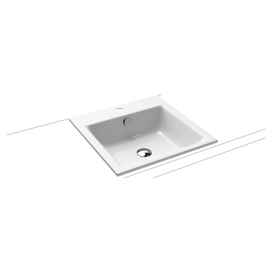 Lavabo à encastrer PURO
46 x 46 x 1,4 cm, acier
avec garniture de trop-plein
blanc et isolation phonique
émaillé des deux côtés