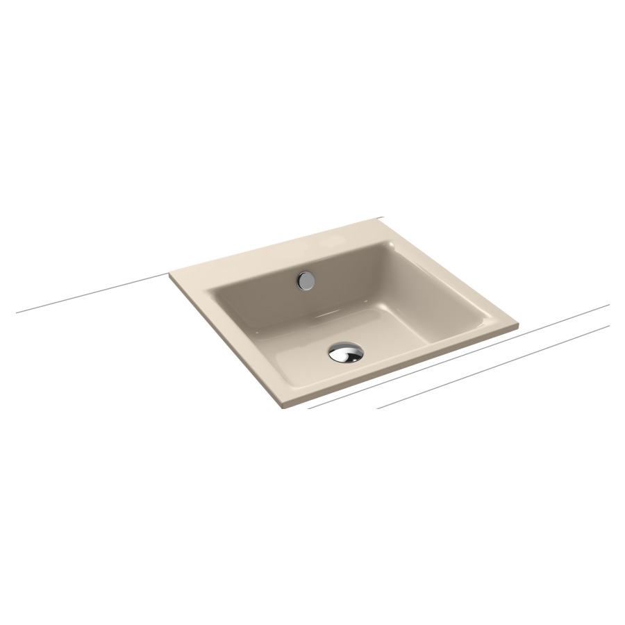 Lavabo à encastrer PURO
46 x 46 x 1,4 cm, acier
avec garniture de trop-plein
blanc et isolation phonique
émaillé des deux côtés