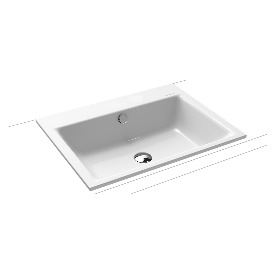 Lavabo à encastrer PURO
60 x 46 x 1,4 cm, acier
avec garniture de trop-plein
blanc et isolation phonique
émaillé des deux côtés