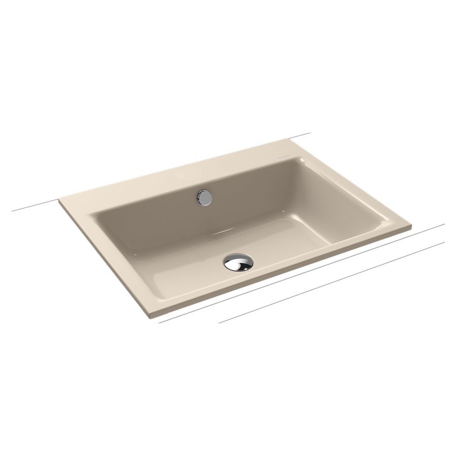 Lavabo à encastrer PURO
60 x 46 x 1,4 cm, acier
avec garniture de trop-plein
blanc et isolation phonique
émaillé des deux côtés