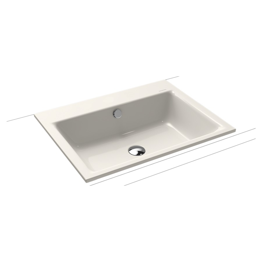 Lavabo à encastrer PURO
60 x 46 x 1,4 cm, acier
avec garniture de trop-plein
blanc et isolation phonique
émaillé des deux côtés