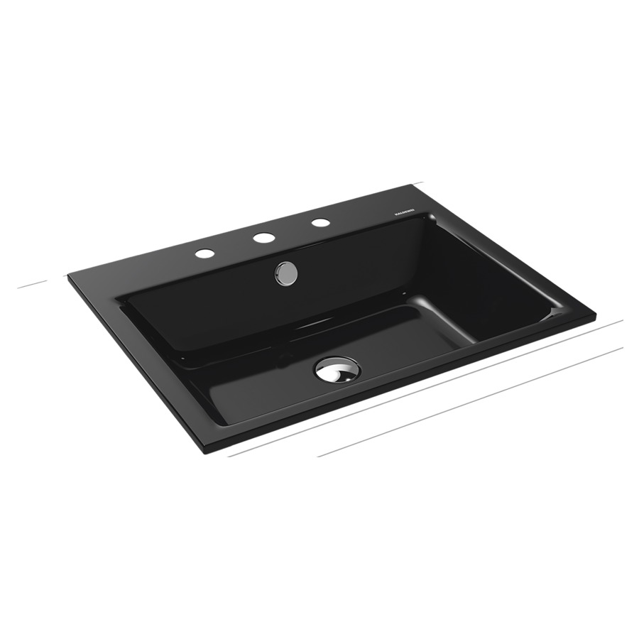 Lavabo à encastrer PURO
60 x 46 x 1,4 cm, acier
avec garniture de trop-plein
blanc et isolation phonique
émaillé des deux côtés