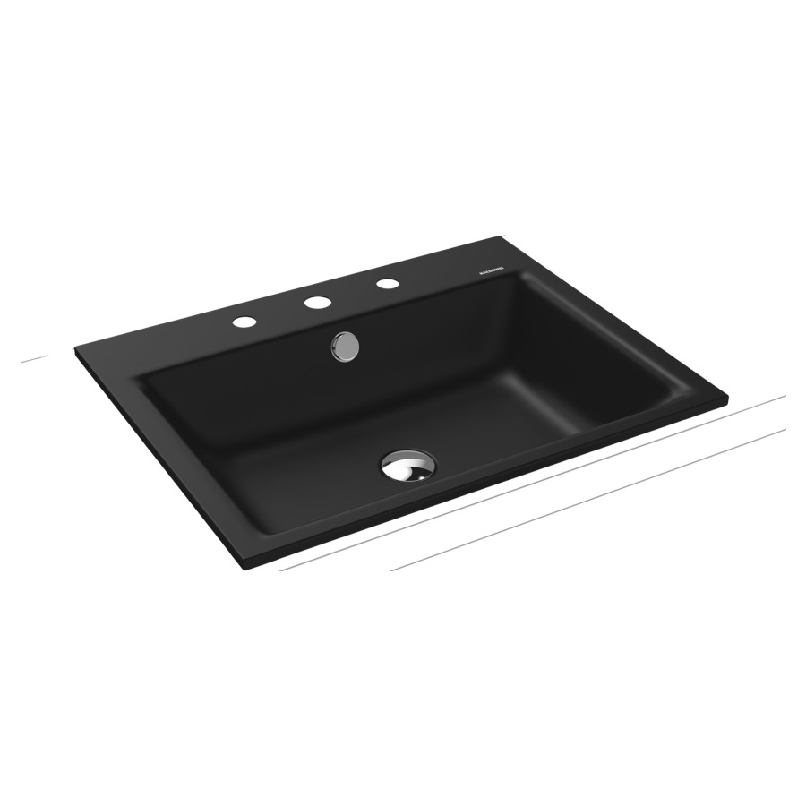 Lavabo à encastrer PURO
60 x 46 x 1,4 cm, acier
avec garniture de trop-plein
blanc et isolation phonique
émaillé des deux côtés
