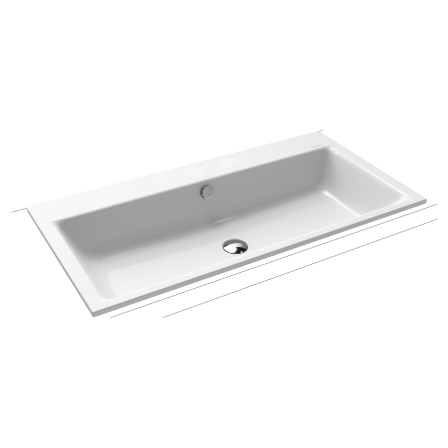 Lavabo à encastrer PURO
90 x 46 x 1,4 cm, acier
avec garniture de trop-plein
blanc et isolation phonique
émaillé des deux côtés