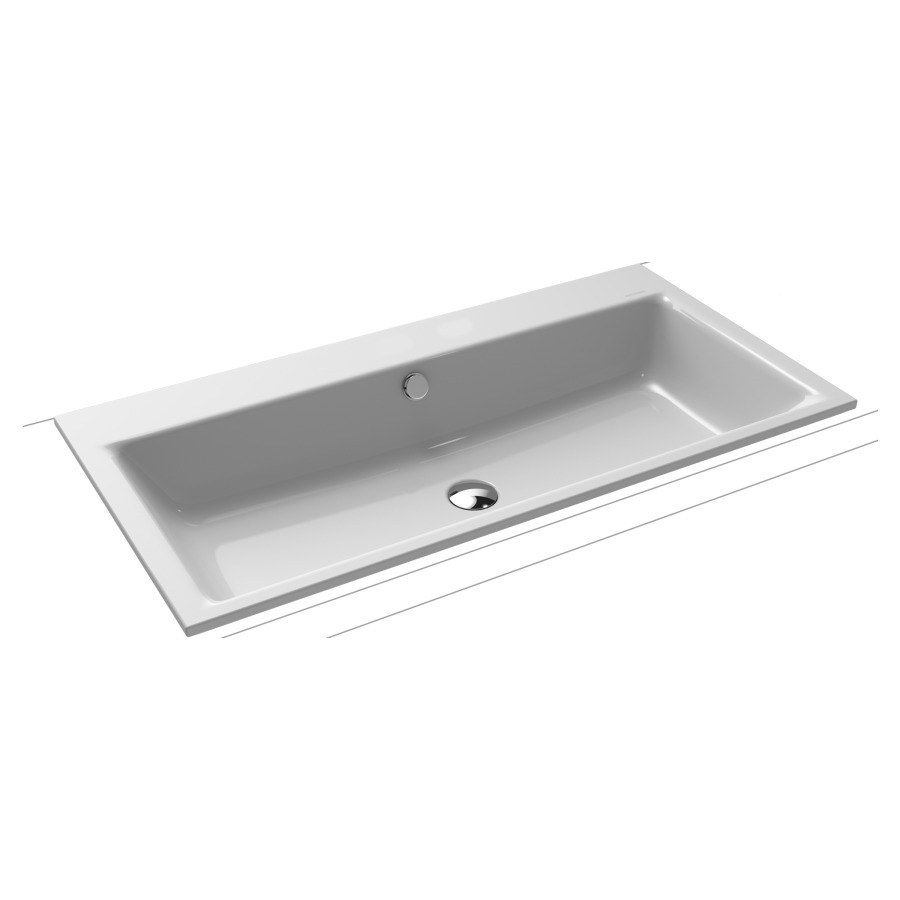 Lavabo à encastrer PURO
90 x 46 x 1,4 cm, acier
avec garniture de trop-plein
blanc et isolation phonique
émaillé des deux côtés