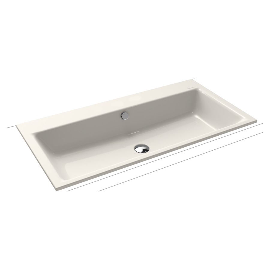 Lavabo à encastrer PURO
90 x 46 x 1,4 cm, acier
avec garniture de trop-plein
blanc et isolation phonique
émaillé des deux côtés