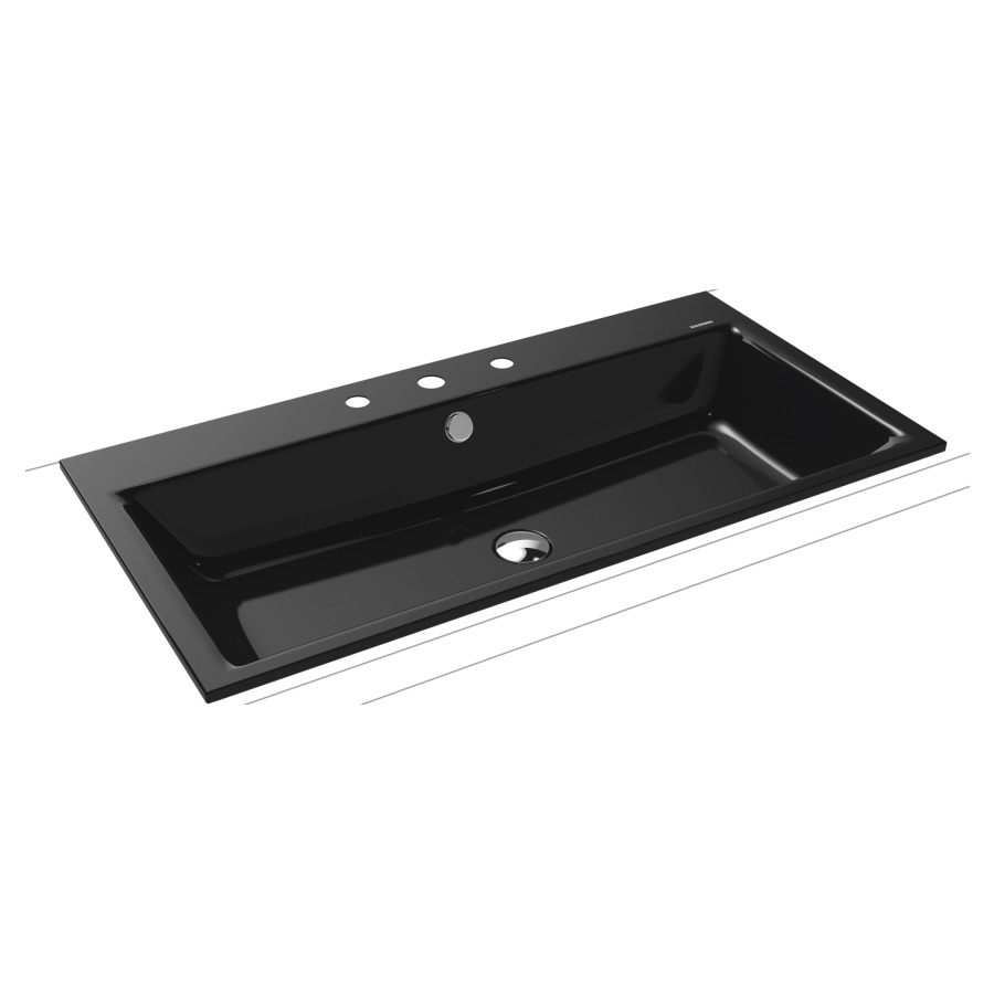 Lavabo à encastrer PURO
90 x 46 x 1,4 cm, acier
avec garniture de trop-plein
blanc et isolation phonique
émaillé des deux côtés