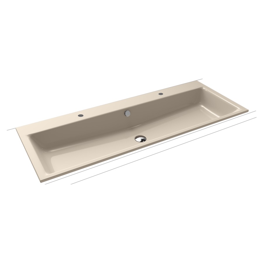 Lavabo à encastrer PURO
120 x 46 x 1,4 cm, acier
avec garniture de trop-plein
blanc et isolation phonique
émaillé des deux côtés