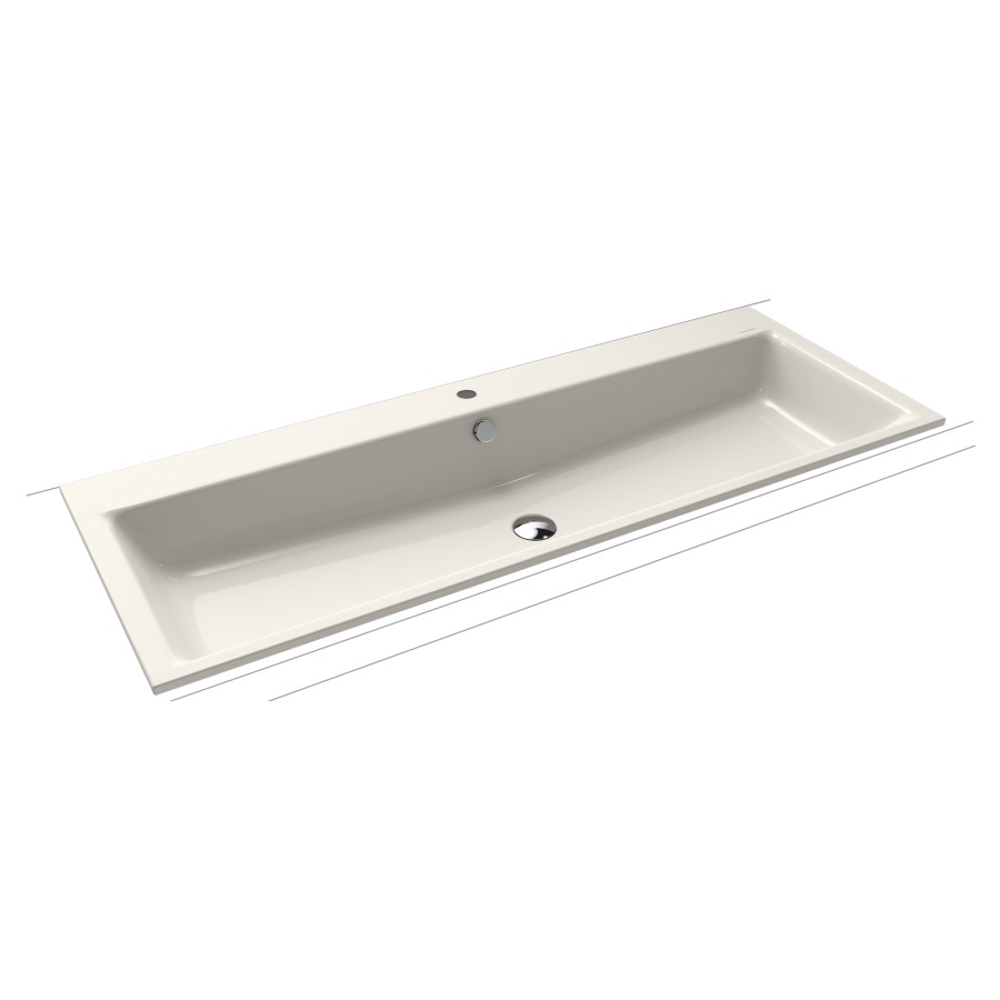 Lavabo à encastrer PURO
120 x 46 x 1,4 cm, acier
avec garniture de trop-plein
blanc et isolation phonique
émaillé des deux côtés