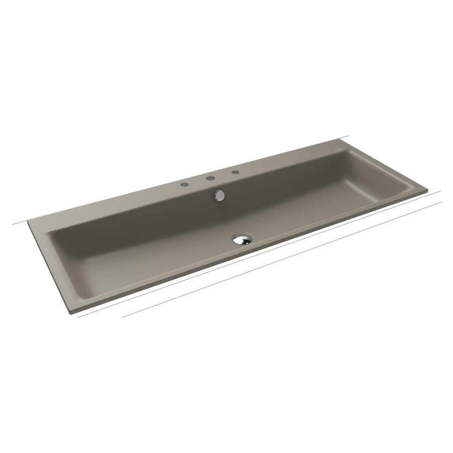 Lavabo à encastrer PURO
120 x 46 x 1,4 cm, acier
avec garniture de trop-plein
blanc et isolation phonique
émaillé des deux côtés