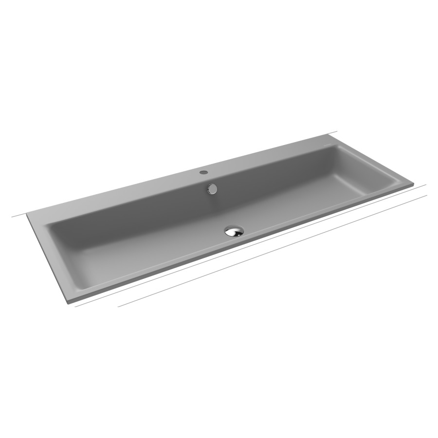Lavabo à encastrer PURO
120 x 46 x 1,4 cm, acier
avec garniture de trop-plein
blanc et isolation phonique
émaillé des deux côtés