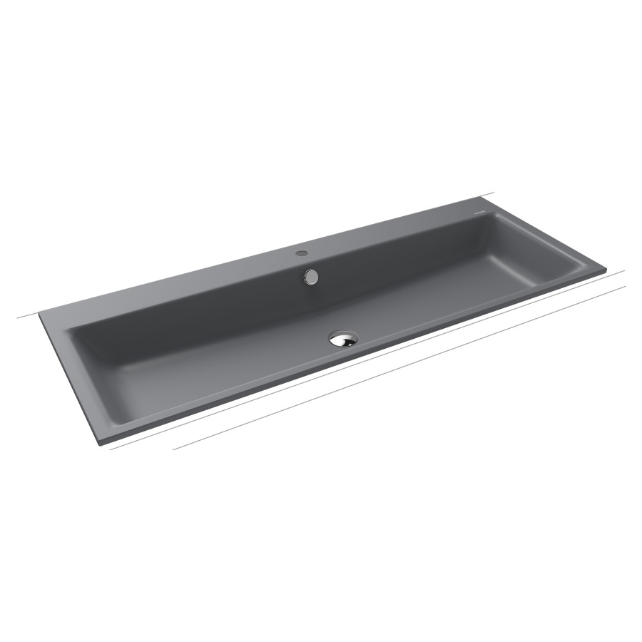 Lavabo à encastrer PURO
120 x 46 x 1,4 cm, acier
avec garniture de trop-plein
blanc et isolation phonique
émaillé des deux côtés