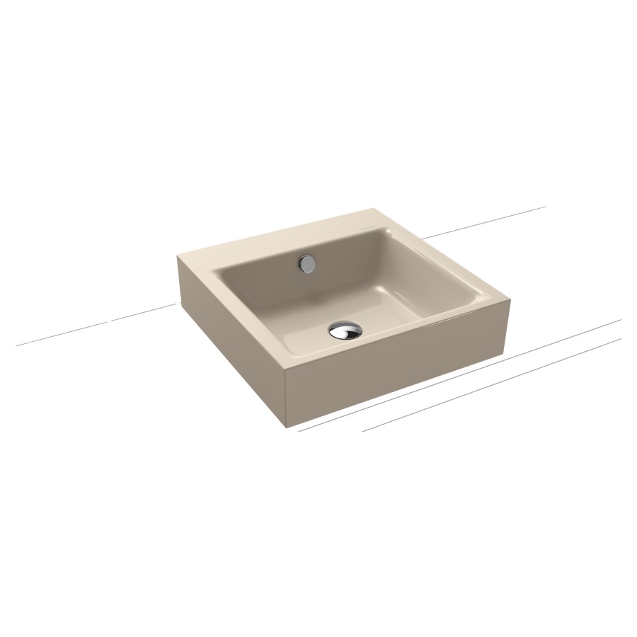 Lavabo à poser PURO
46 x 46 x 12 cm, acier
avec garniture de trop-plein
blanc et isolation phonique
émaillé des deux côtés